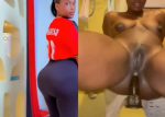 Ugandan Tiktoker Riding Dildo In The Asshole